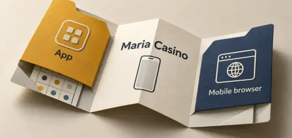 Maria Casino mobil – spela via app och mobilwebbläsare